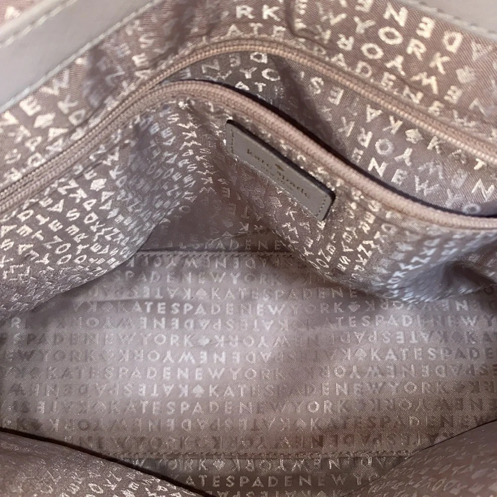 Kate Spade Pale Grey Top Handle Crossbody Purse - Picture 6 of 7